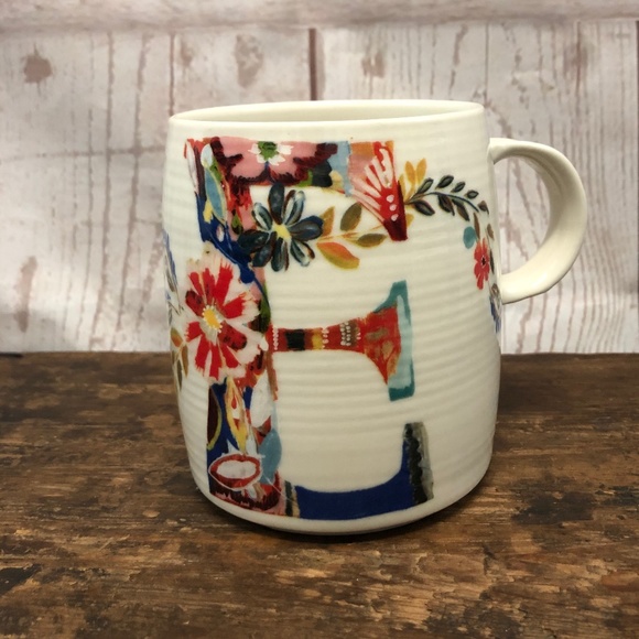 Anthropologie Other - Anthropologie "E" monogram Petal Palette Mug/Cup